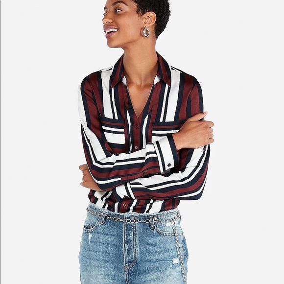 Express Slim Fit Stripe Portofino Shirt - Picture 3 of 6